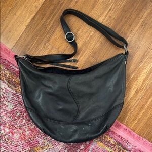 Lucky Black Leather Slouch Bag